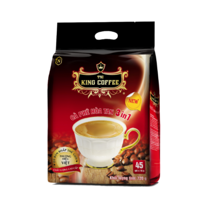 King Coffee 3 in 1 Instant Coffee 16g x 45 Sachets x 10 Bags