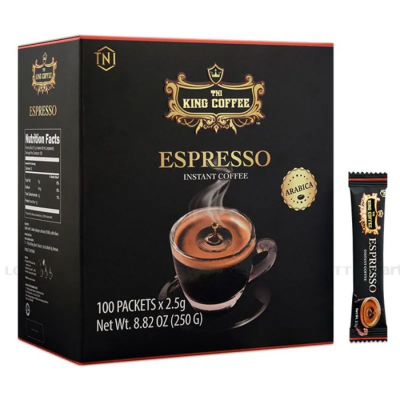 King Coffee Espresso Instant Coffee 2.5g x 100 Sticks x 12 Boxes