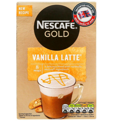Nescafe Gold Vanilla Latte 148g (15.5g x 8 Sachets) x 6 Boxes