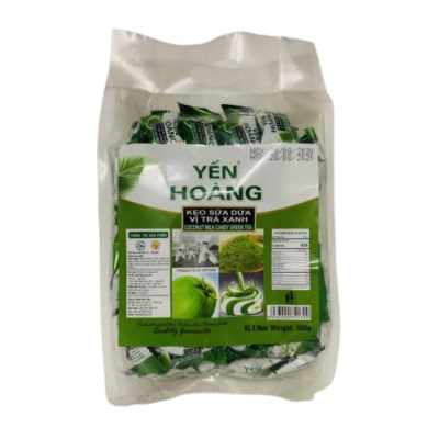 Yen Hoang Crispy Coconut Green Tea Candy 500g x 20 Bags