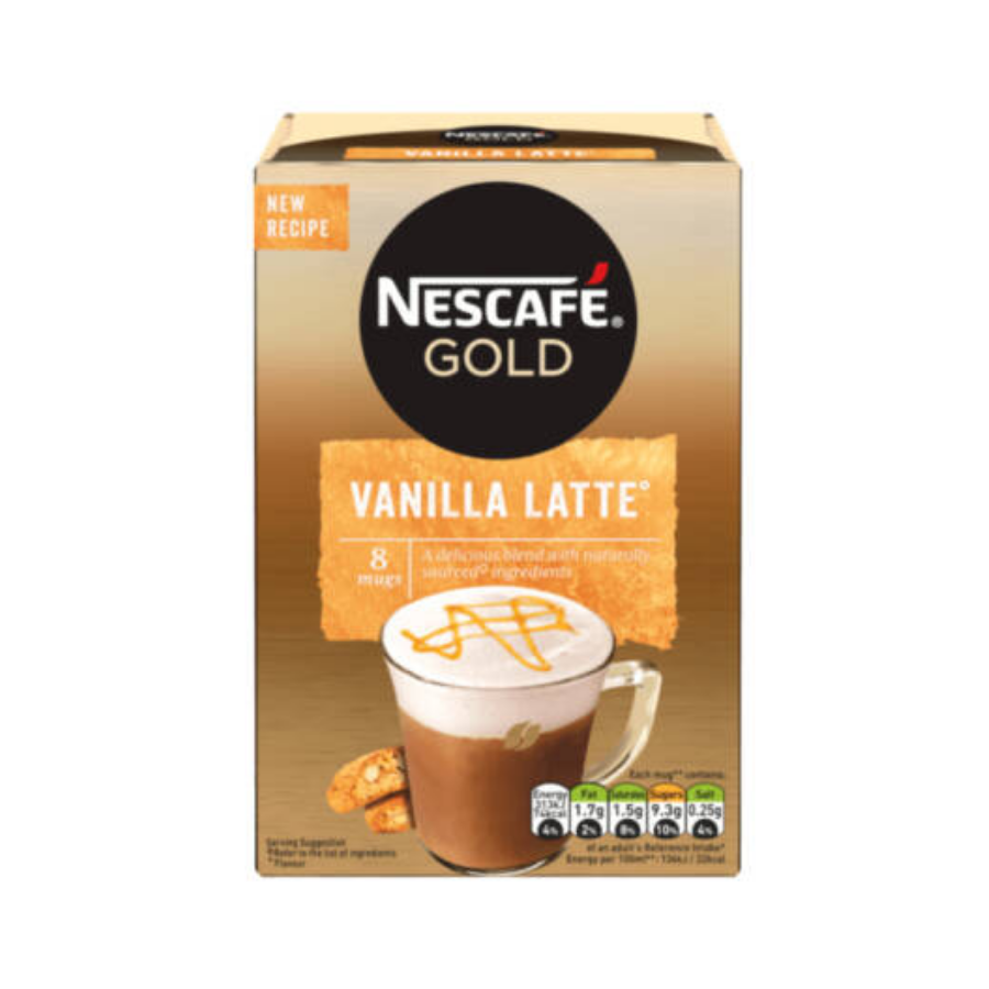 Nescafe Gold Vanilla Latte 148g (15.5g x 8 Sachets) x 6 Boxes