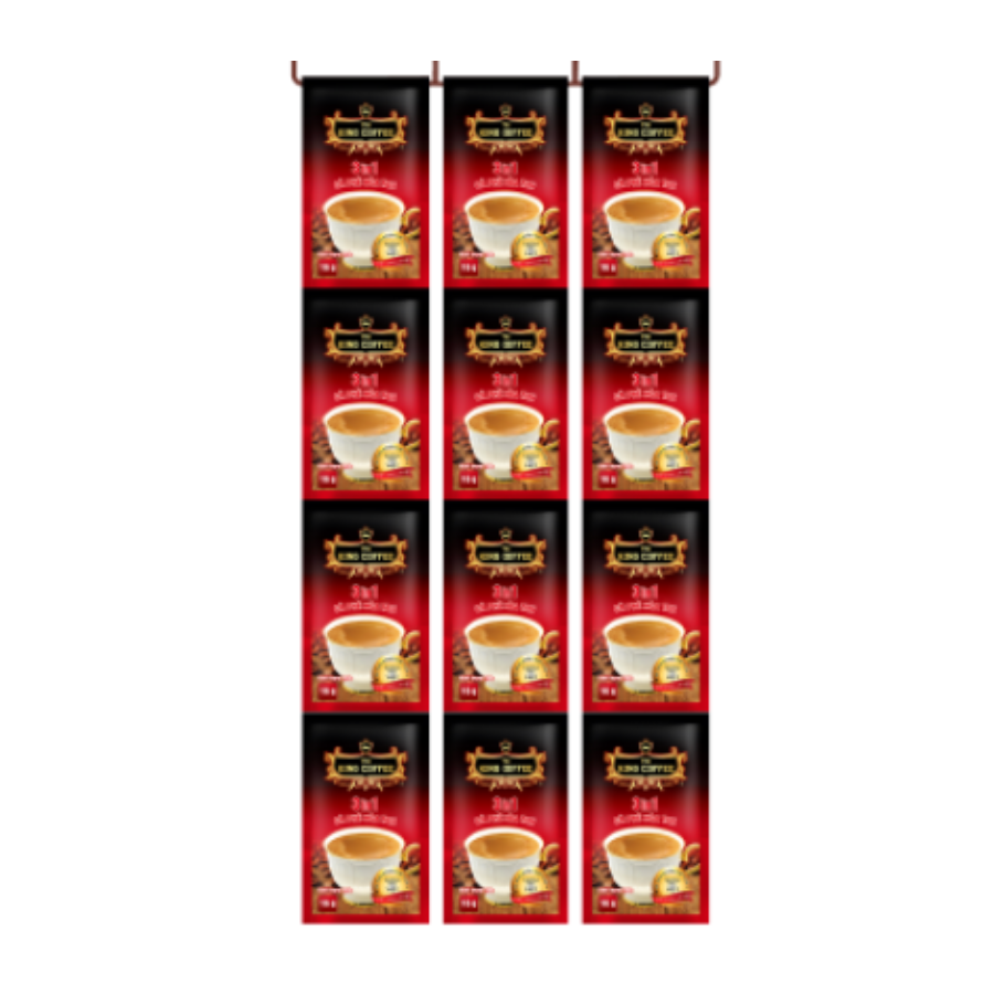 King Coffee 3 in 1 Instant Coffee 24g x 10 Sachets x 50 Sheets