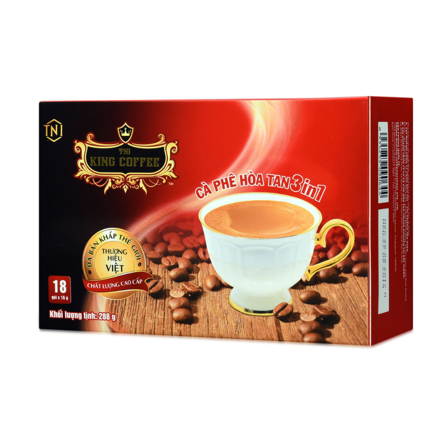 King Coffee 3 in 1 Instant Coffee 16g x 18 Sticks x 24 Boxes